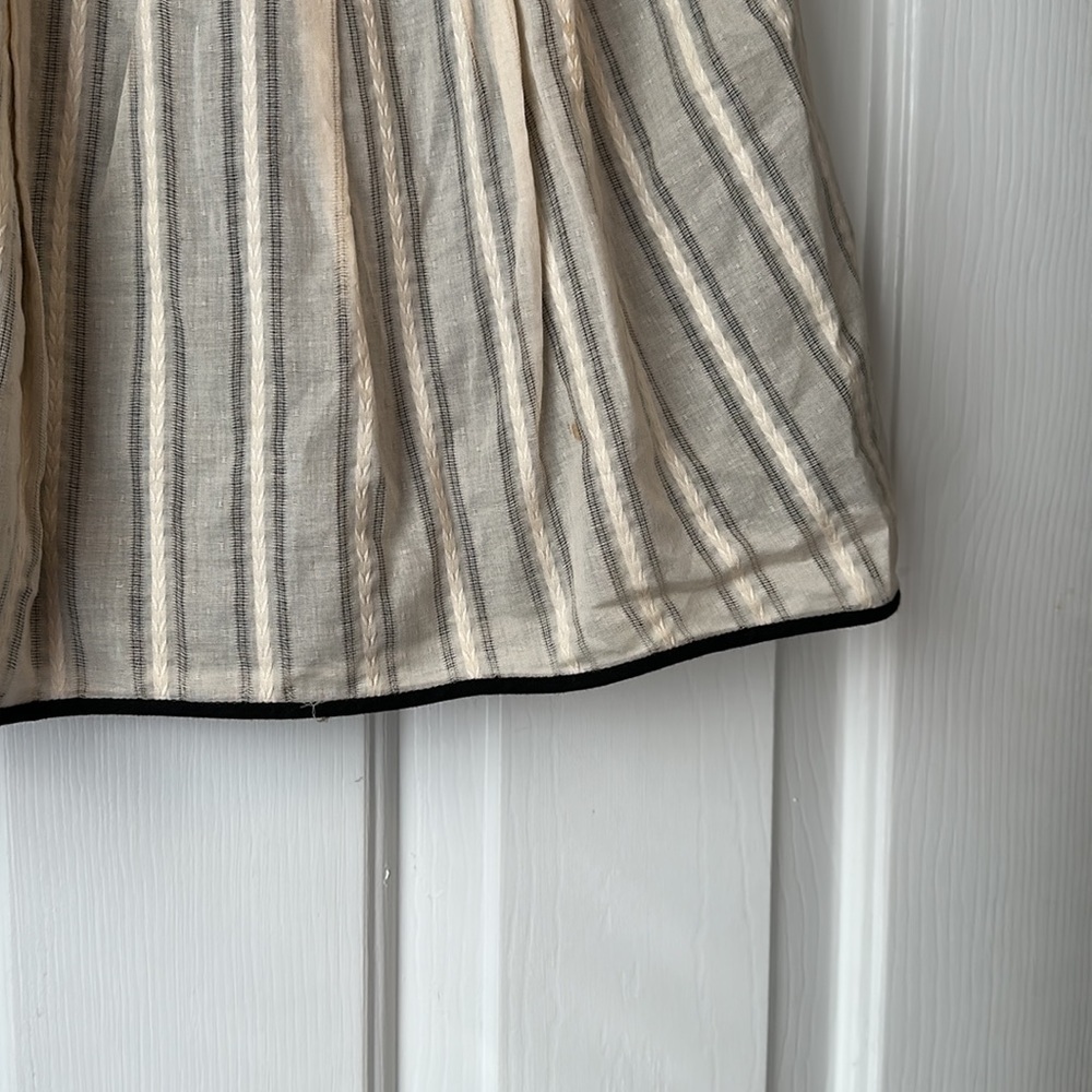J crew black label 100% cotton linen bubble skirt cream and black 00 - Picture 2 of 4